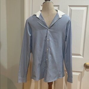 Men's Blue Button-Up Shirt